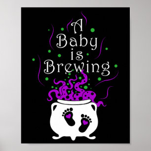 Een jongen is bezig met het brouwen van Halloween Poster