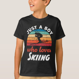 Een jongetje dat dol is op Kinder skijongens T-shirt