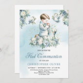 Een jongetje is aan het bidden Formele kleding bla Kaart (Voorkant / Achterkant)