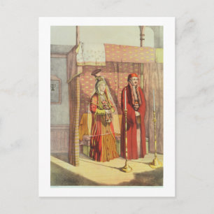 Een Joods huwelijk, gegraveerd door Charles Parson Briefkaart