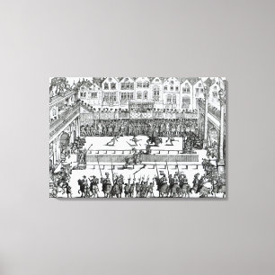 Een Jousting Scene Canvas Afdruk