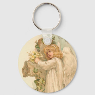 Een Joyous Engel Vintage Pasen van Pasen Sleutelhanger