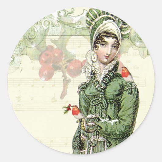 Een joyous Noel Ronde Sticker (Voorkant)