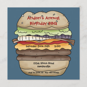 Eén juicy Burger-uitnodiging Kaart