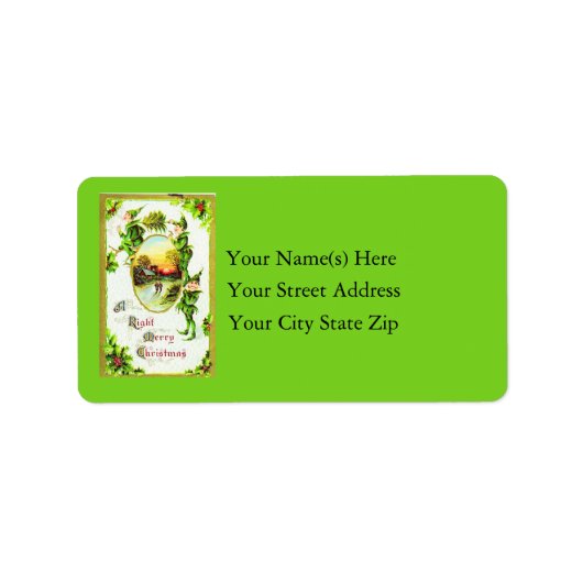 Een juiste vrolijke kerst elven etiket (Voorkant)