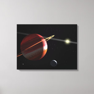 Een Jupiter-massaplaneet rond de nabijgelegen ster Canvas Afdruk