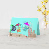 Een "Just Because" Wenskaart met 2 Funny Fishes Kaart (Gele Bloem)