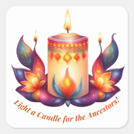 Een kaars voor de voorouders vierkante sticker