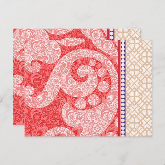 Een kaart met een rood hart erop (Voorkant / Achterkant)