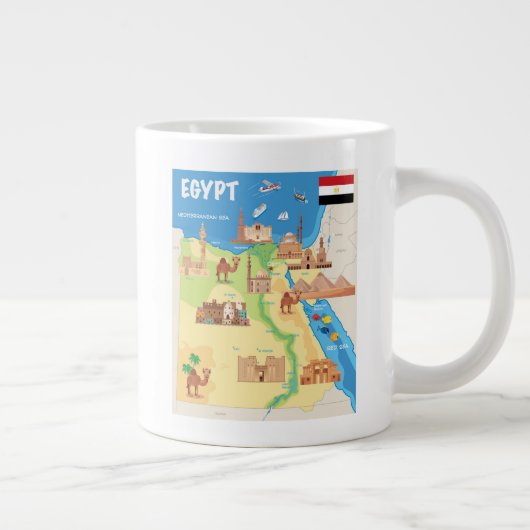 Een kaart van de Cartoon van Egypte Extra Grote Beker (Rechts)
