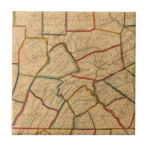 een kaart van de staat Pennsylvania Tegeltje