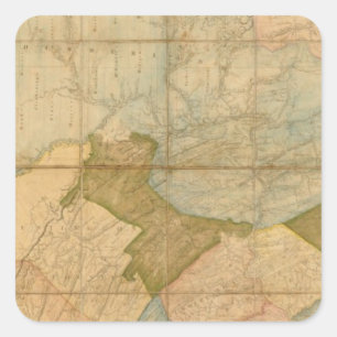 Een kaart van de staat Pennsylvania Vierkante Sticker