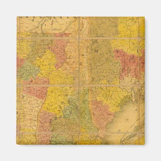 Een kaart van de staten van New England Magneet (Voorkant)