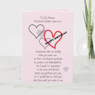 Een kaart van de Verjaardag voor partners en