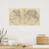 Een kaart van de wereld poster (Keuken)