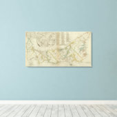 Een kaart van het eiland St. John Canvas Afdruk (Insitu (Houten vloer))