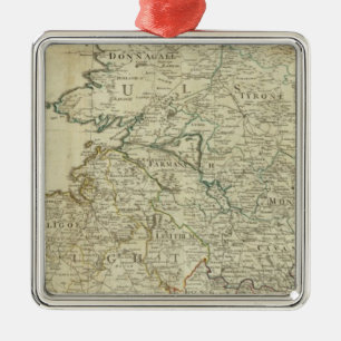 Een kaart van het noordelijke deel van het Koninkr Metalen Ornament