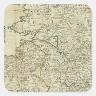 Een kaart van het noordelijke deel van het Koninkr Vierkante Sticker