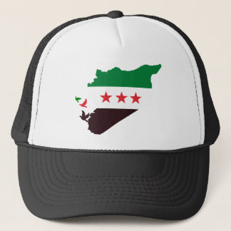 Een kaart van Syrië met de vlag van de revolutie Trucker Pet