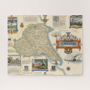 Een kaart van Yorkshire: East Riding Legpuzzel
