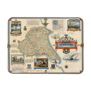 Een kaart van Yorkshire: East Riding Magneet
