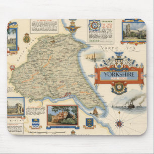 Een kaart van Yorkshire: East Riding Muismat