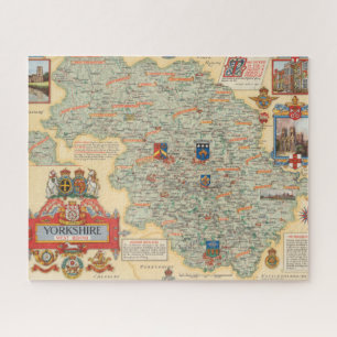 Een kaart van Yorkshire: West Riding Legpuzzel