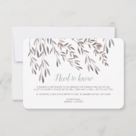 Een kaartje bij een wilde bloemen bruiloft kaart