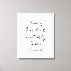 Een kabel van drie strengen, ecclesiastes 4:12 canvas afdruk