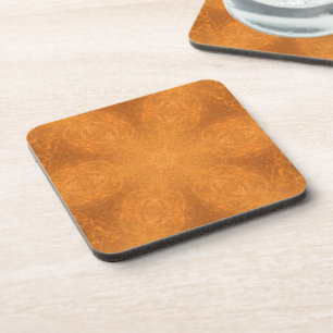 Een Kaleidoscoop van een verbrande Oranje ster Bier Onderzetter