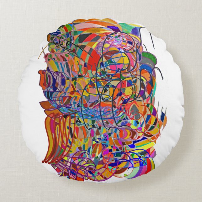 Een Kalelidoscoop Rond Kussen (Voorkant)