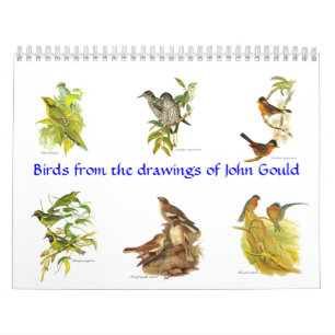Een kalender met vogelschilderingen van John Gould