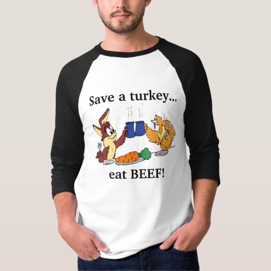 Een kalkoen opslaan... Eet BEEF! T-shirt (Voorkant)