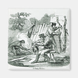 Een kamp Kitchen, 1856 Magneet