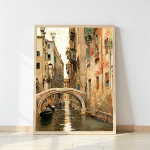Een kanaal in Venetië Poster