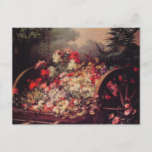 Een kart van bloemen briefkaart