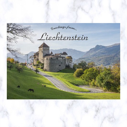 Een kasteel in Vaduz Liechtenstein Briefkaart