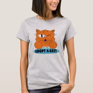 EEN KAT ADOPTEREN! Duim Omhoog Cartoon Kat T-shirt