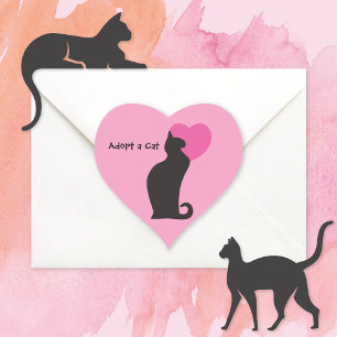 Een Kat Adopteren Hart Sticker