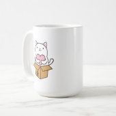 Een kat die een hart draagt. koffiemok (Voorkant links)
