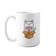 Een kat die een hart draagt.