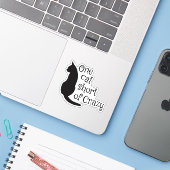Een kat die gek is sticker (Laptop met iPhone)