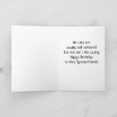 EEN KAT DIE GEVOELEN HEEFT, ZEGT "HAPPY BIRTHDAY" KAART (Binnen)