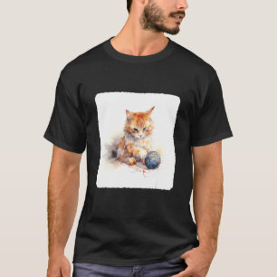 Een kat die speelt met een bal garen Feline speelg T-shirt