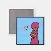 Een kat houdt van knuffels magneet (Voorkant / Achterkant)