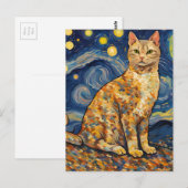 Een kat in de Sterrennacht Briefkaart (Voorkant / Achterkant)