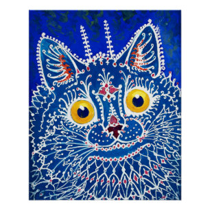 Een kat in gotische stijl door Louis Wain  Perfect Poster