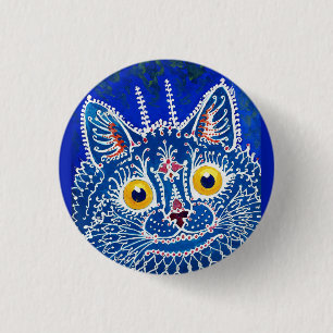 Een kat in gotische stijl door Louis Wain Ronde Button 3,2 Cm