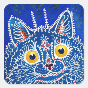 Een kat in gotische stijl door Louis Wain Vierkante Sticker