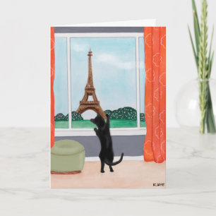 Een kat in Parijs - Kunstkaart Kaart